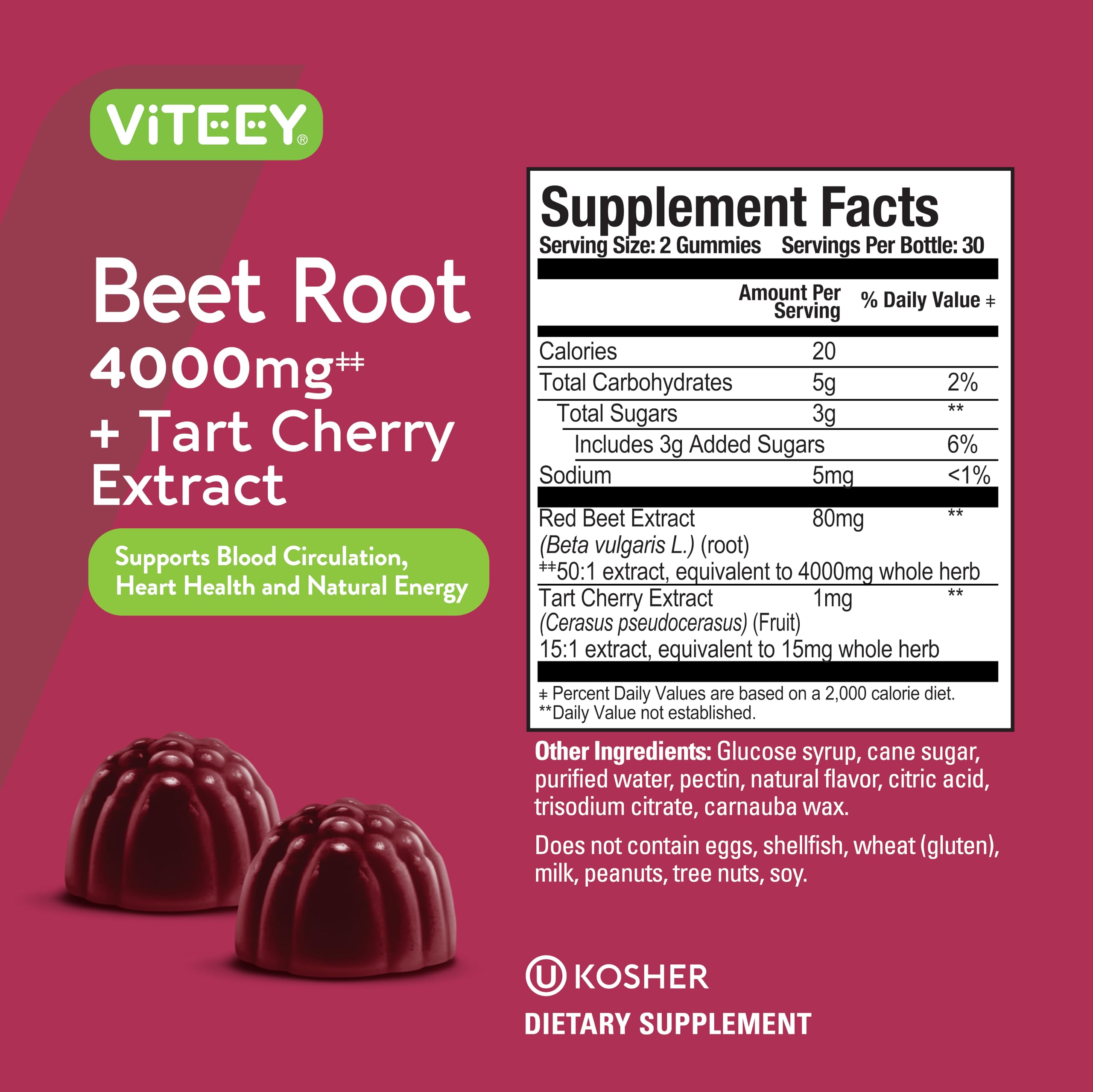 Viteey Beet Root Gummies on the go pack for easy transport.