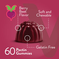 Viteey Beet Root Gummies with tart cherry addition for flavor variety.