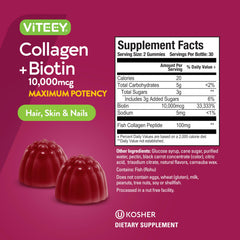 Viteey gummies jar on shelf showing clean ingredients