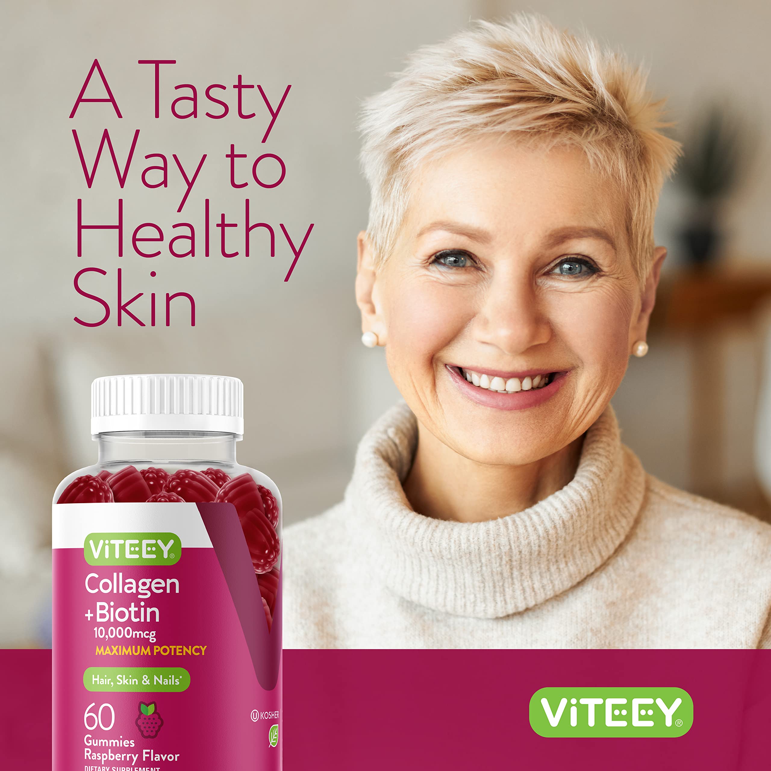 Viteey 120-count packaging designed for two-month supply