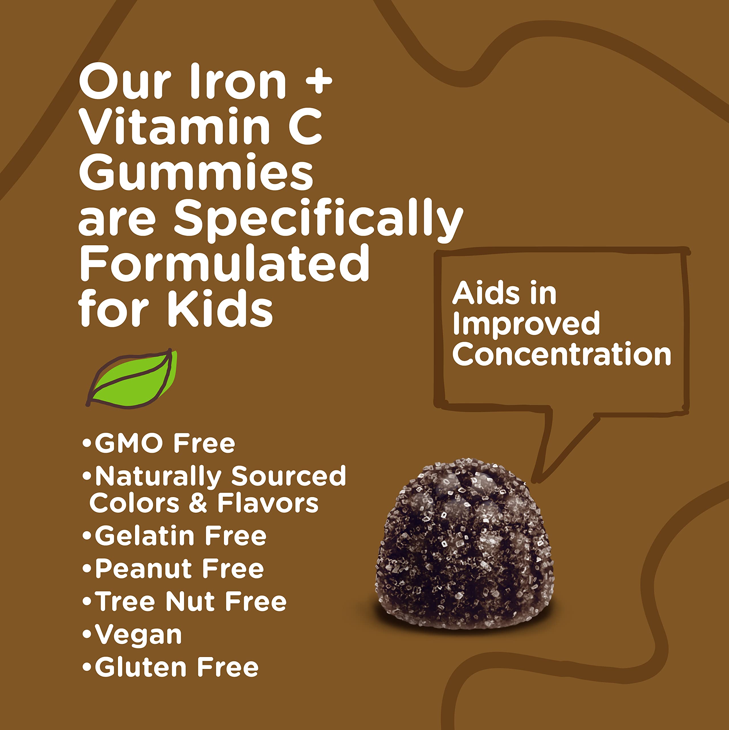 Viteey Iron Gummies for Kids on-the-go pouch shown for busy days.