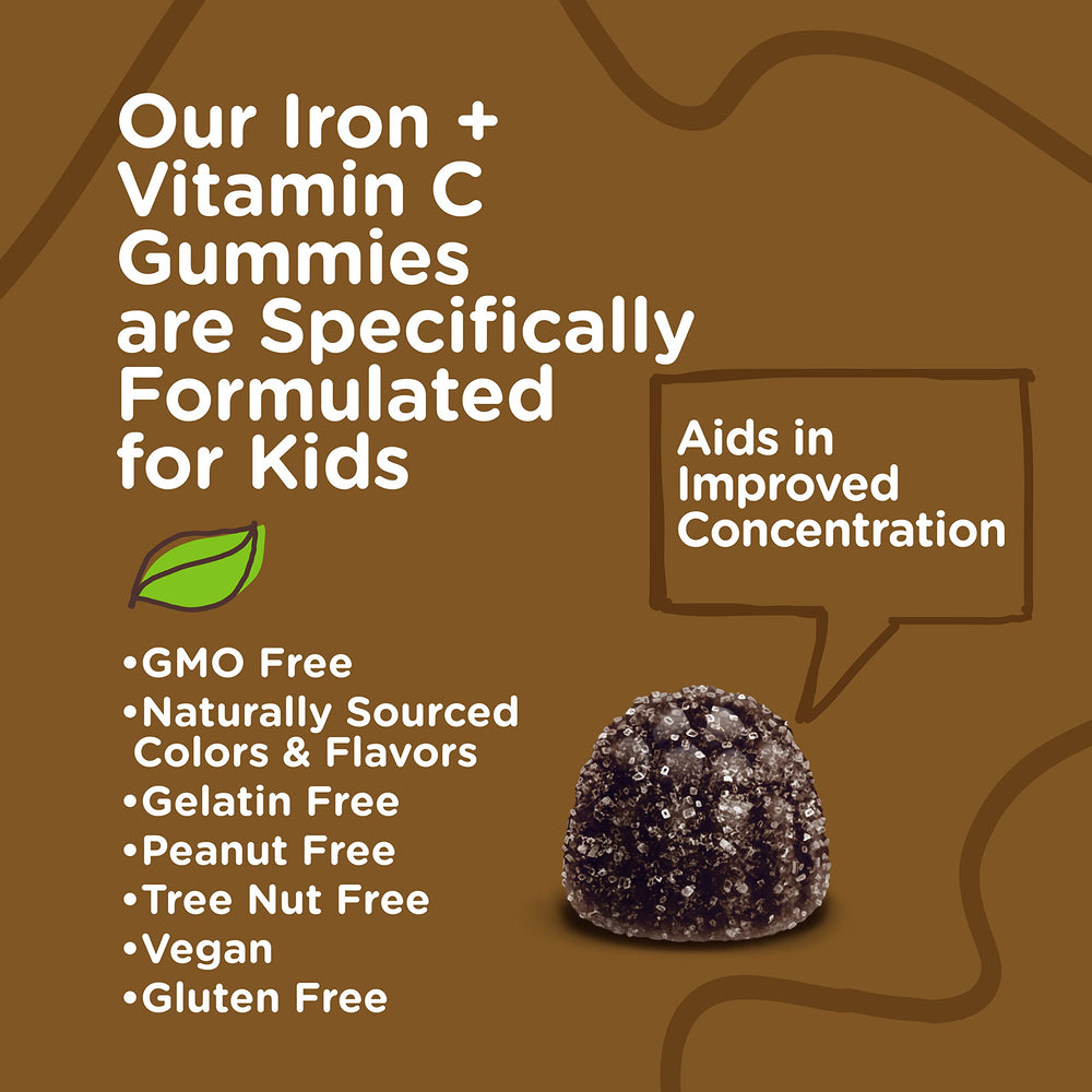 Viteey Iron Gummies for Kids on-the-go pouch shown for busy days.