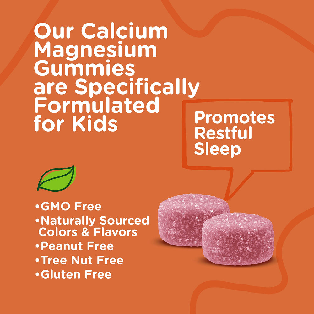 Packaging box of Viteey Kids Calcium Gummies with gluten-free and non-GMO notes