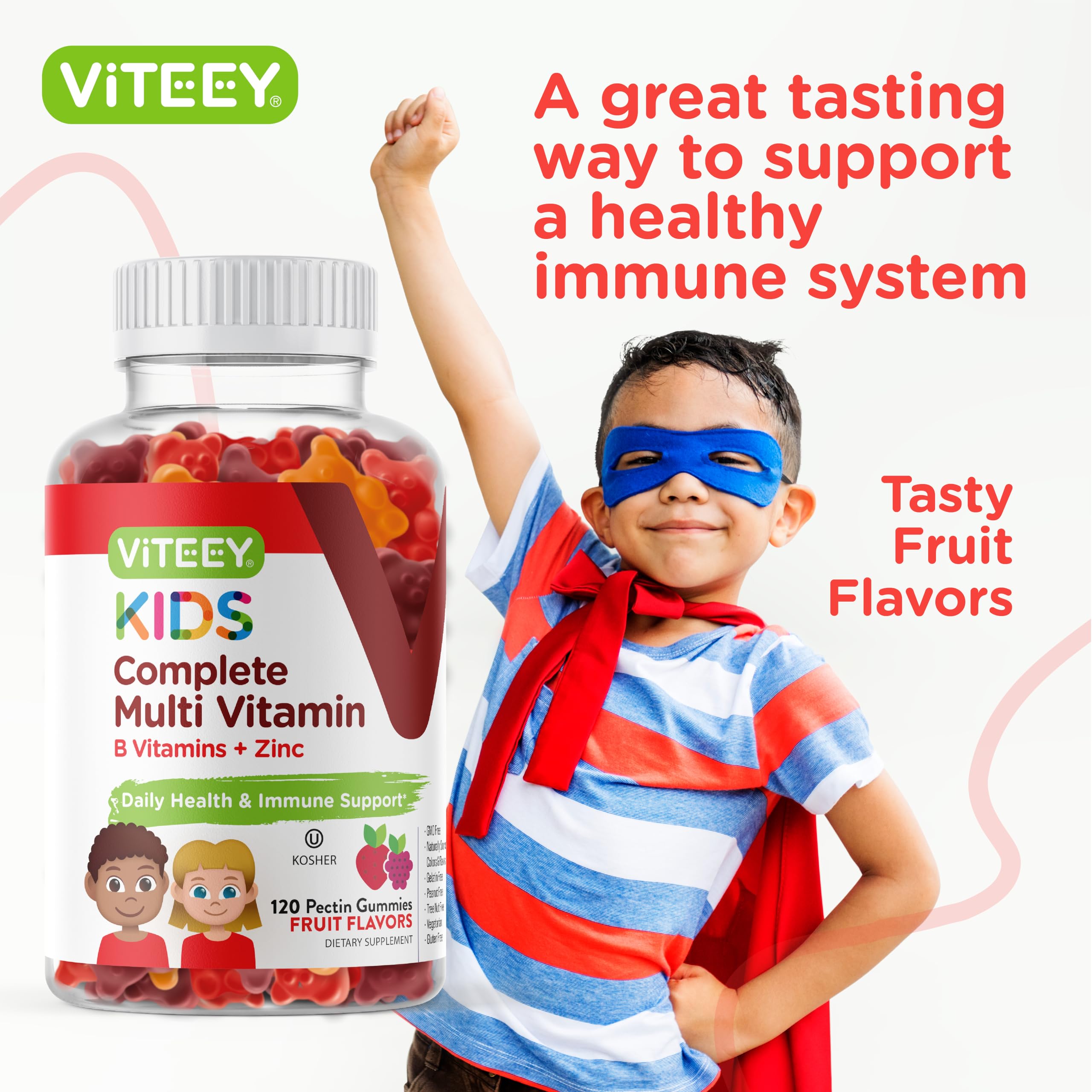 Viteey packaging and bright gummies suggest easy, consistent daily use