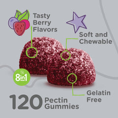 Viteey multivitamin gummies nutrition label highlights vitamins and minerals for daily support.