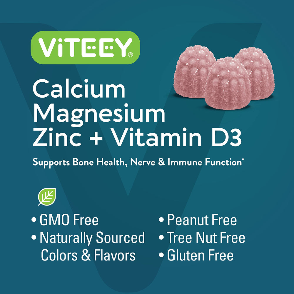 Viteey non-GMO gluten-free gummies packaging signals allergen-safe choice.
