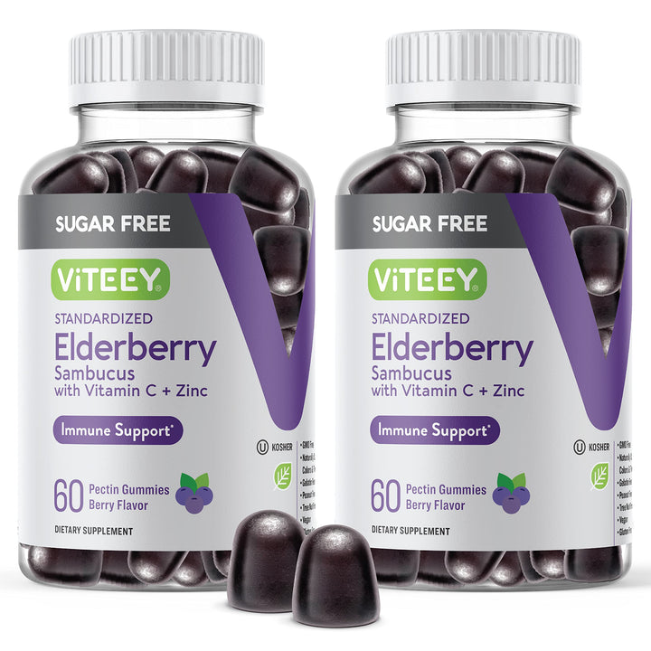 Viteey Sambucus elderberry gummies bottle front view for daily immune support