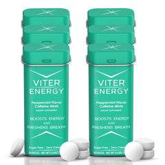 Viter Energy 40mg caffeine mint tin close-up for quick alertness