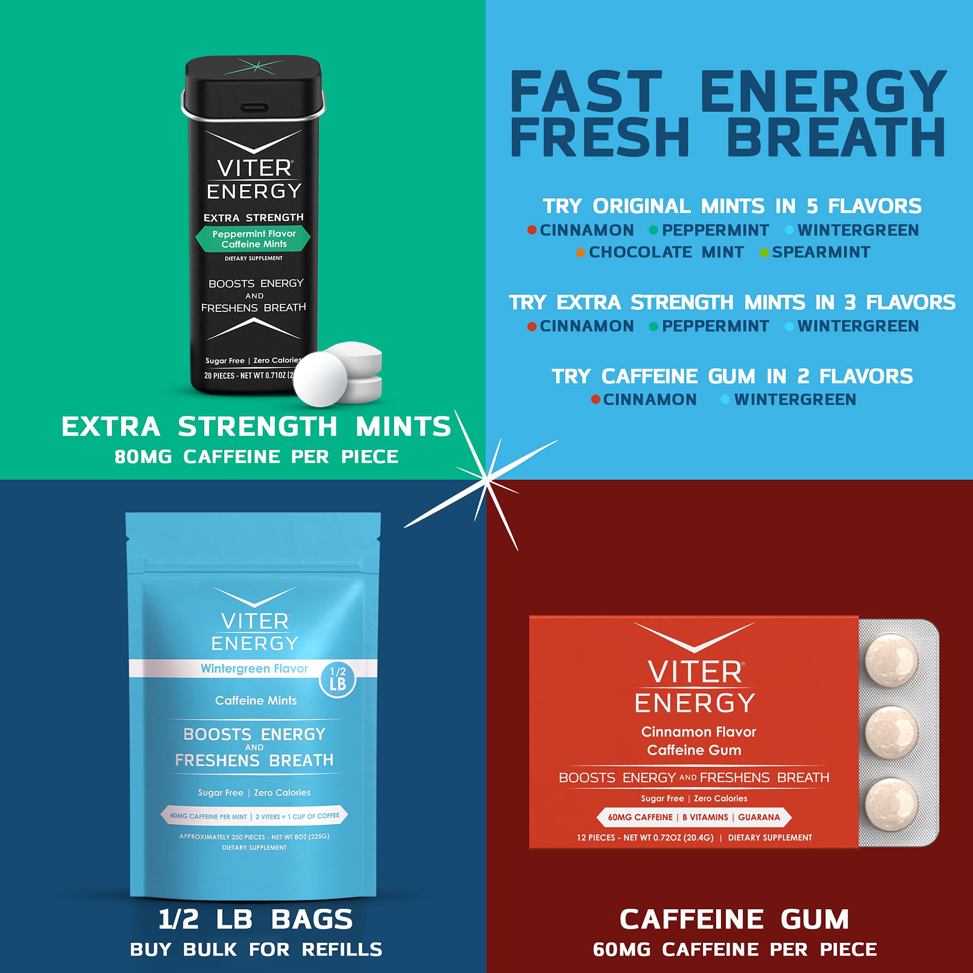 Viter Energy refreshing breath close-up emphasizes a clean, minty finish.