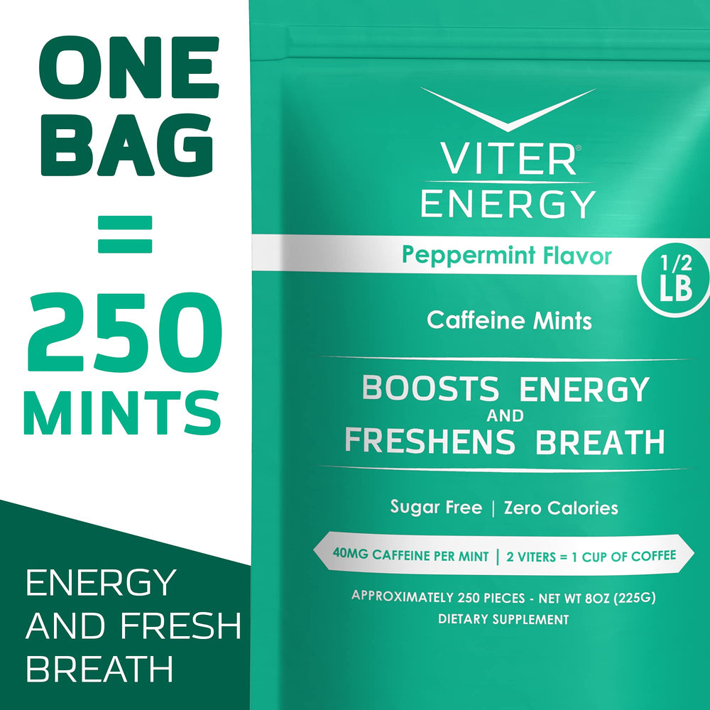 Viter Energy bulk 250 mints per bag label