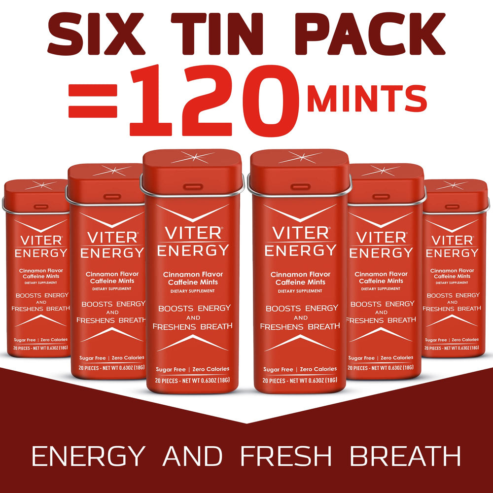 Viter Energy Caffeine Mints ingredients label highlights B vitamins.