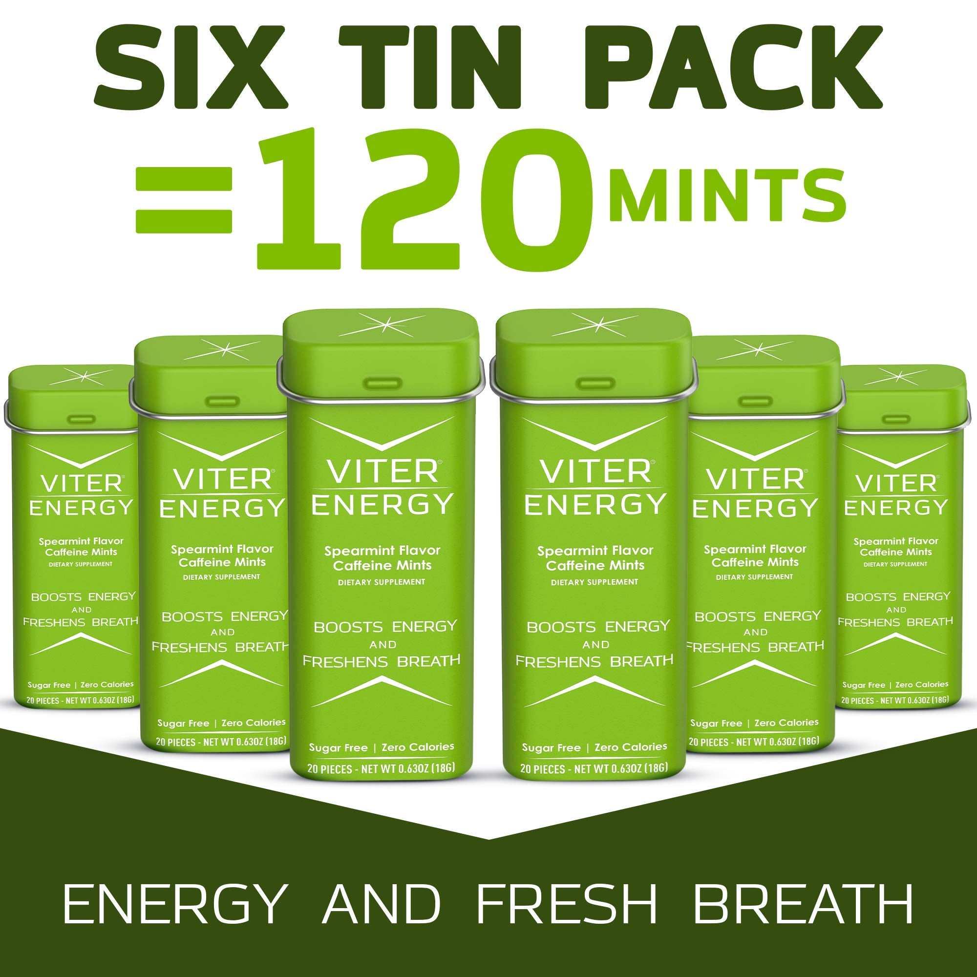 Caffeine per mint visual cue highlighting 40 mg potential boost.