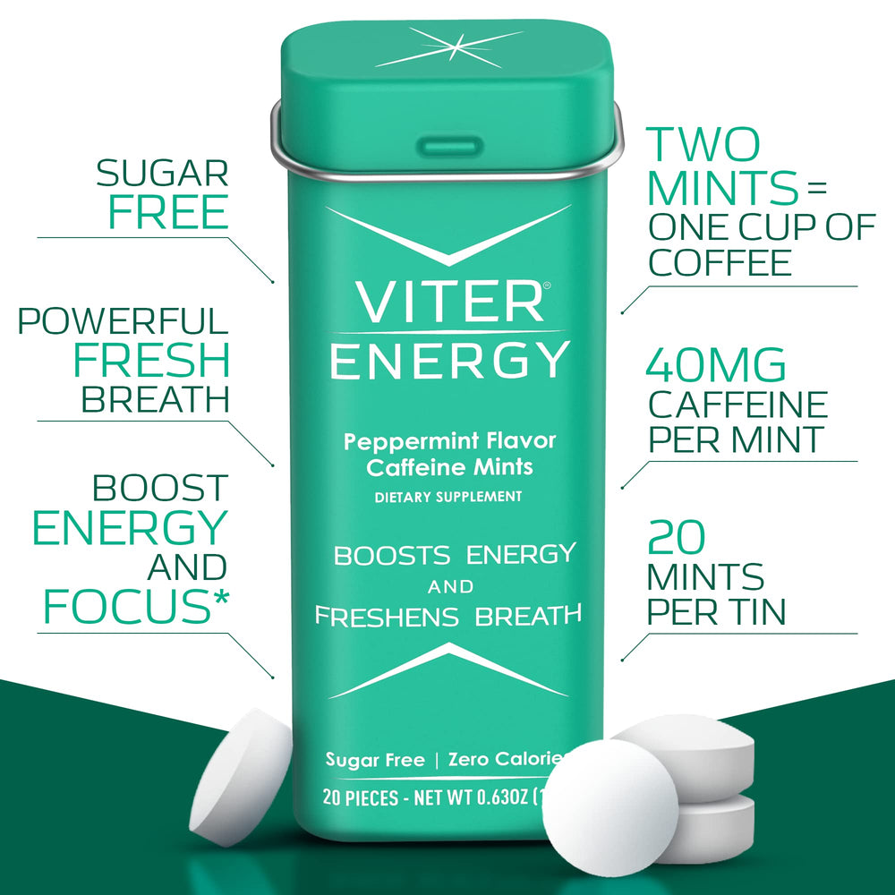 Viter Energy peppermint flavor close-up showing mint and freshness