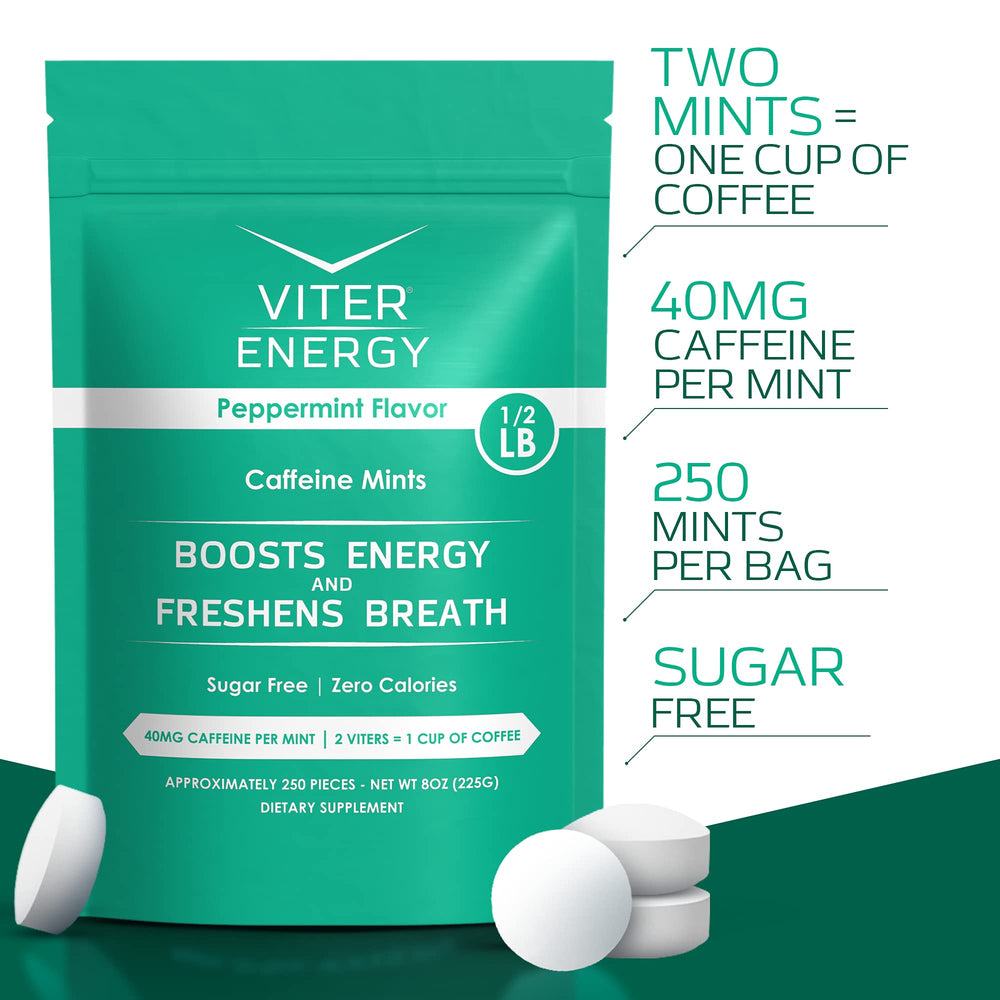 Viter Energy peppermint mint close up showing bold flavor and fresh breath