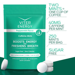 Viter Energy peppermint mint close up showing bold flavor and fresh breath