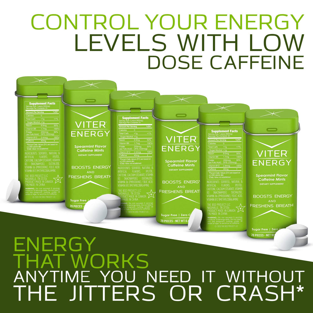 Vegan, gluten-free, dairy-free, sugar-free credentials on Viter Energy packaging.