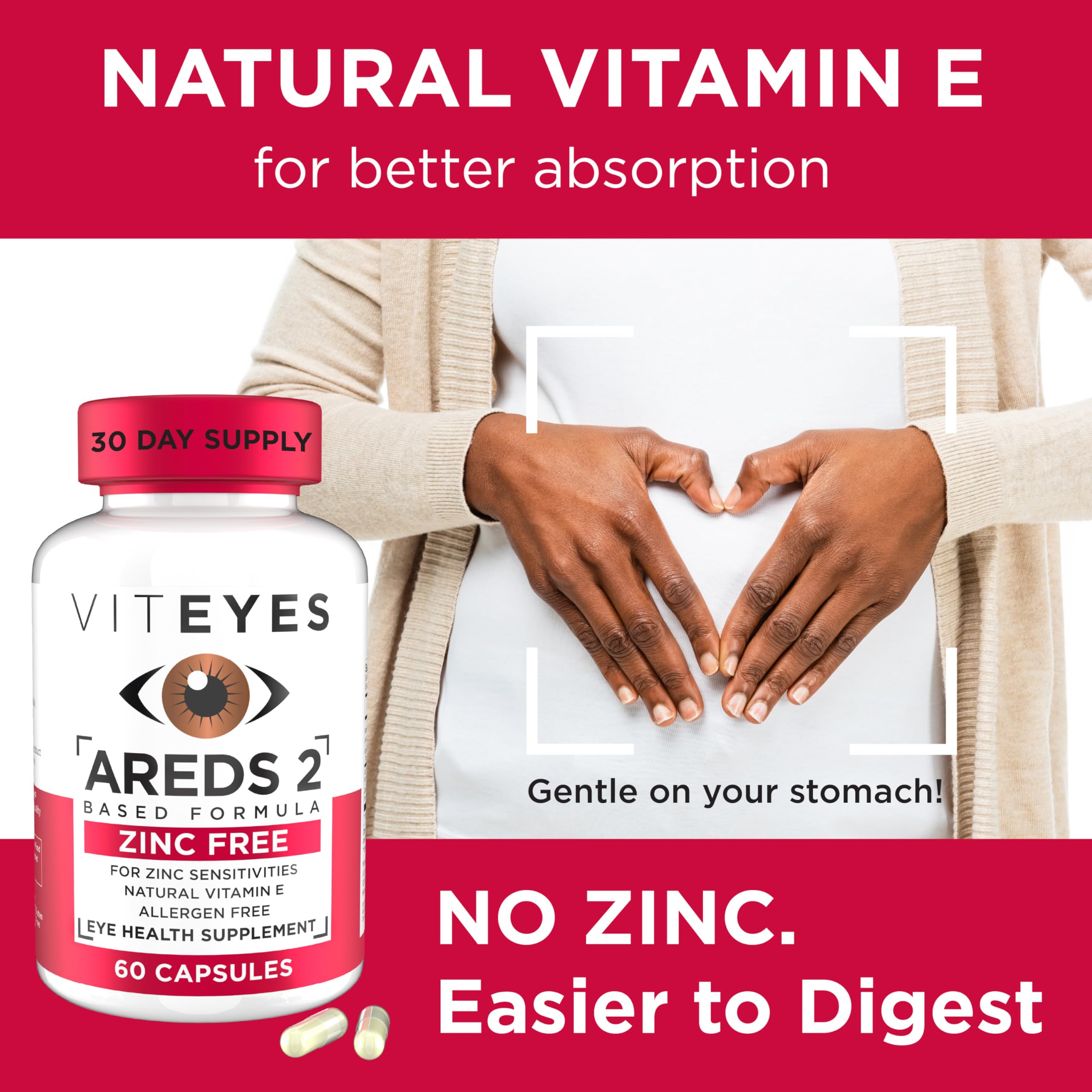 Allergen-free icons on box of Viteyes AREDS 2.
