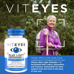 Close-up of Viteyes Blue Light Defender+ cap showing simple daily use