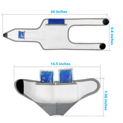 Vitial knee and ankle wrap with adjustable strap and secure closure in action