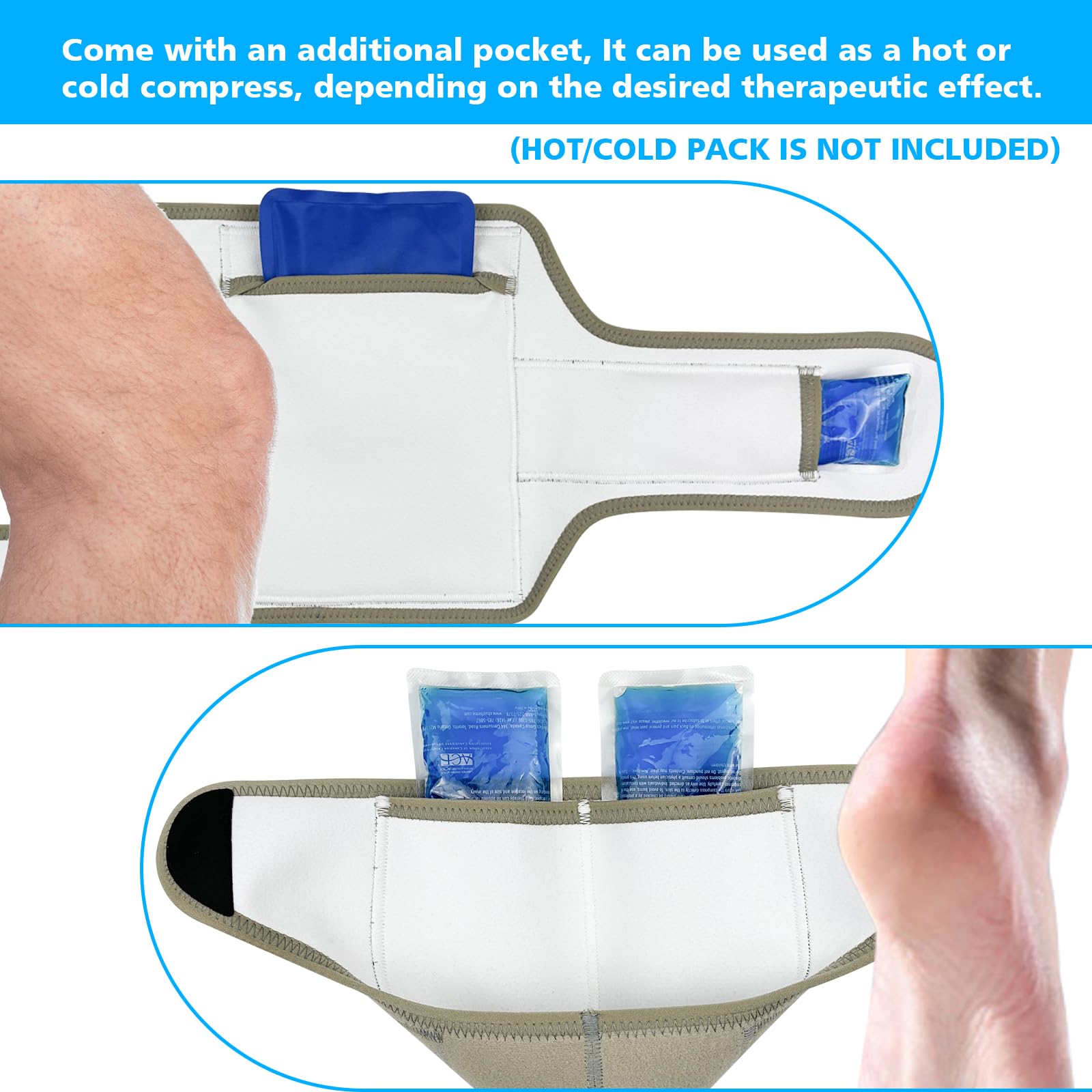 Vitial Castor Oil Pack Wrap for Ankle snug fit supports ankle relief and easy application.