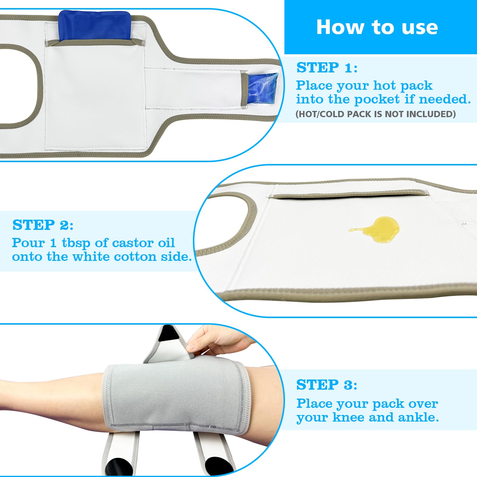 Vitial Castor Oil Pack Wrap is reusable for repeated at-home use.