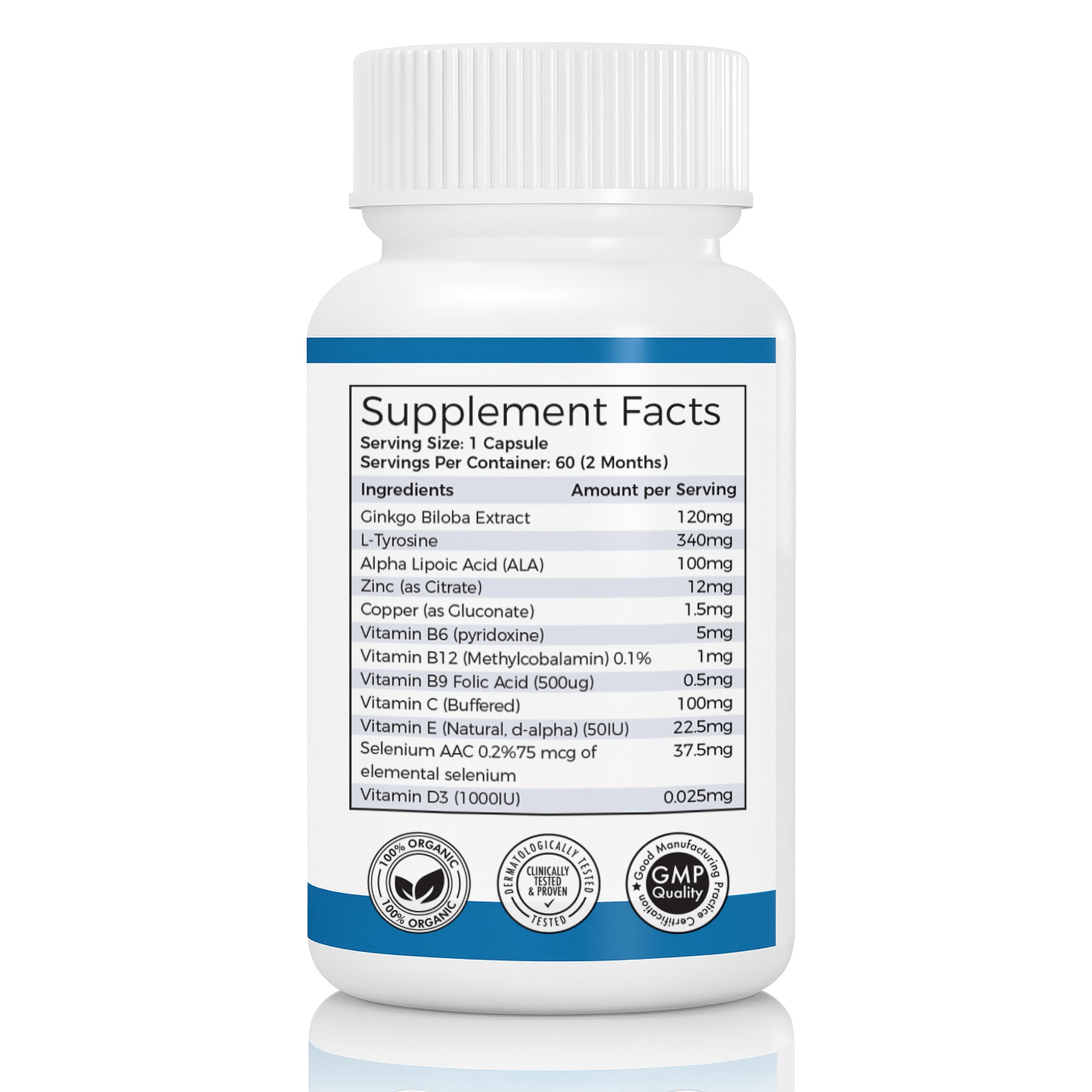Vitilox Pigmenta+ ingredients chart highlighting key nutrients for skin wellness.