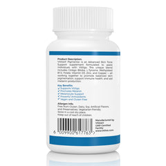 Vitilox Pigmenta+ tablet close-up showing vegan capsules for pigmentation health.