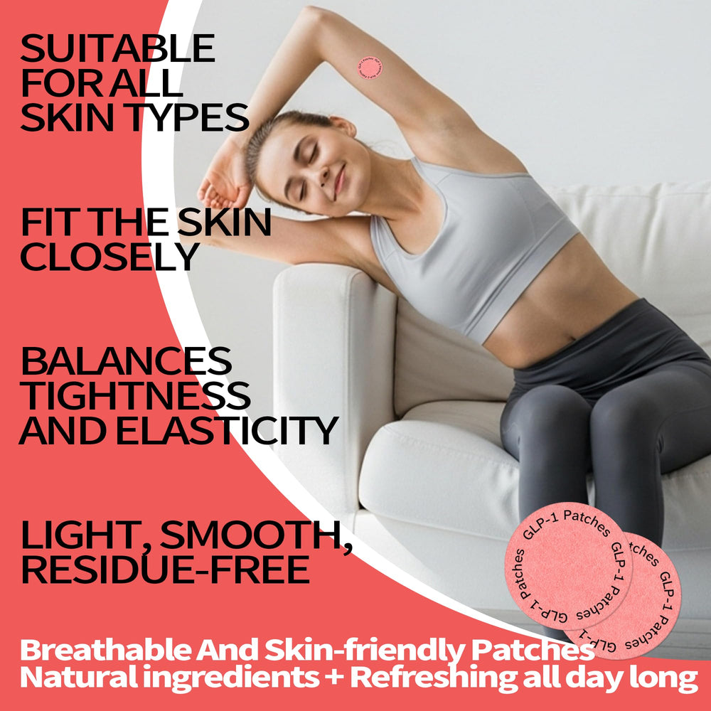 Bare arm with VitaLumina GLP-1 patch during a daily routine