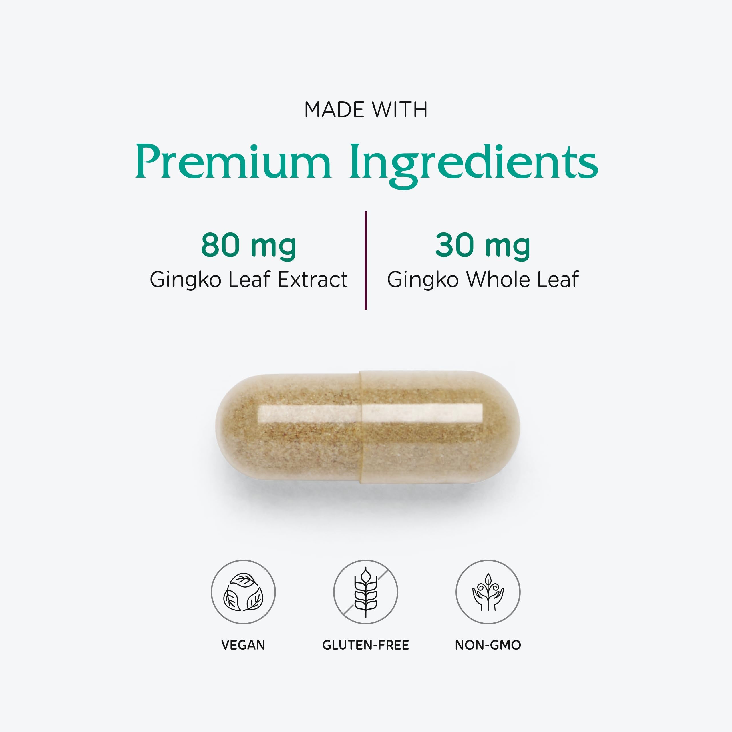 Vitanica Ginkgo capsule bottle demonstrates circulation support for extremities