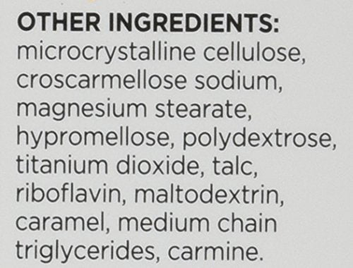 Vitron-C nutrition facts label on bottle aids informed supplement choices.