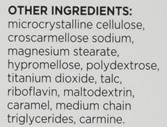 Vitron-C nutrition facts label on bottle aids informed supplement choices.