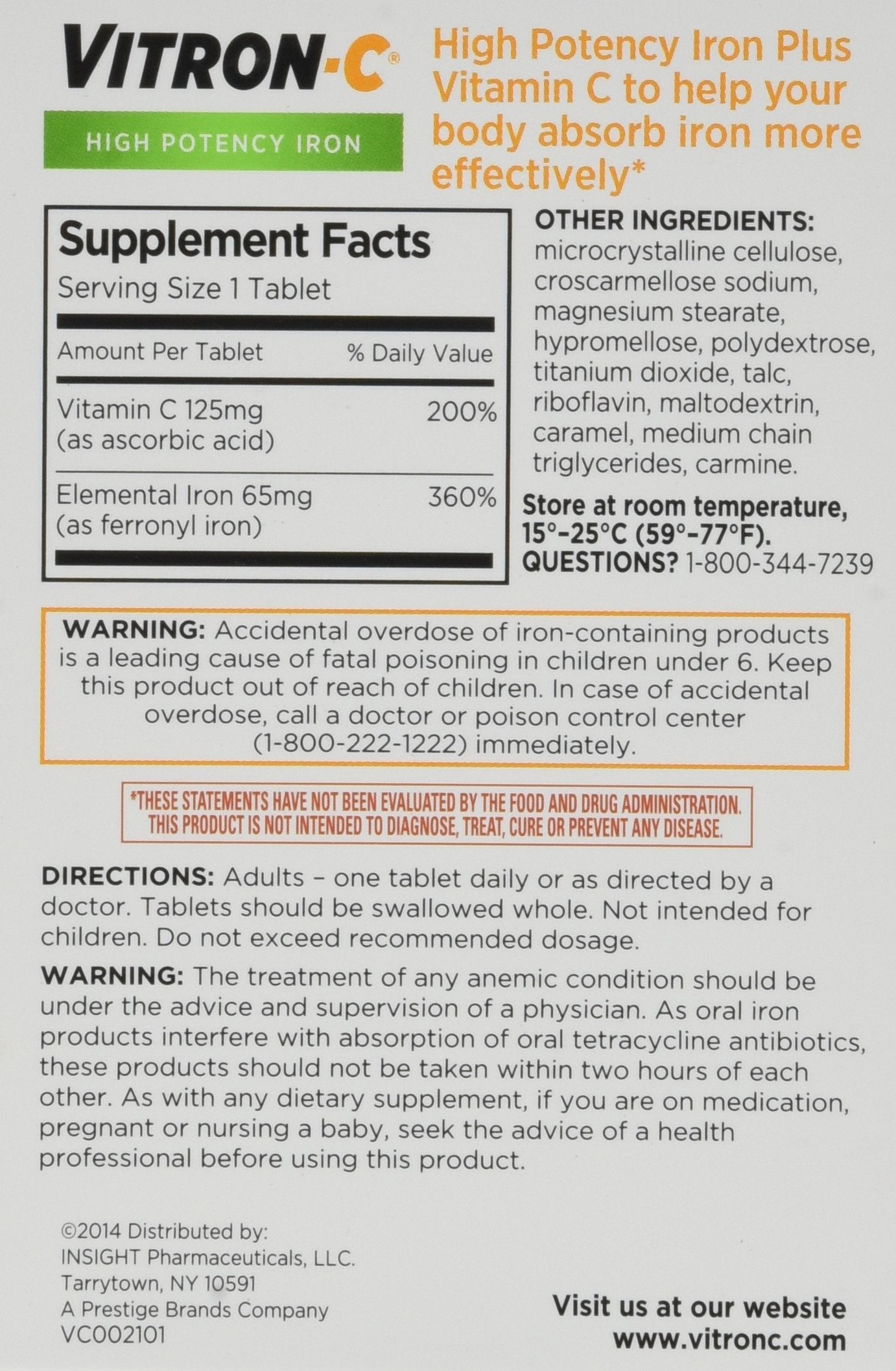 Vitron-C iron tablets close-up showing tablet texture for convenient daily use.