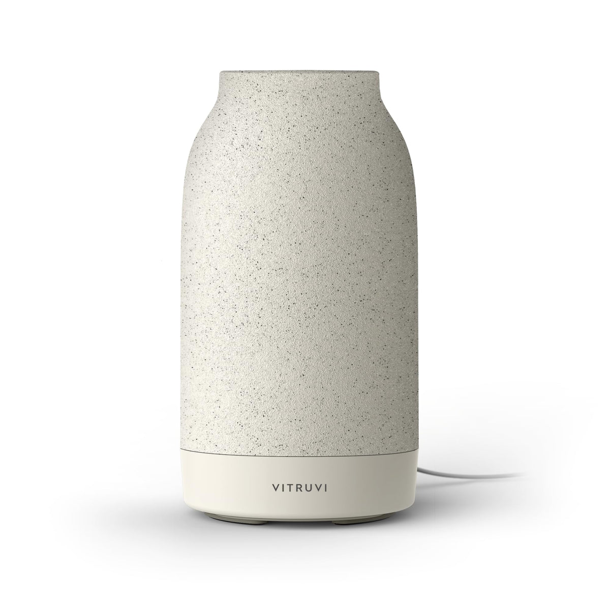Vitruvi air waterless diffuser showing 1,500 sq ft coverage for large rooms and open spaces