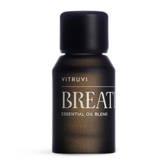 Vitruvi Breathe bottle close-up highlighting minty cooling aroma.