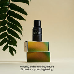 Vitruvi Grove fir image highlights warm, woodsy notes.