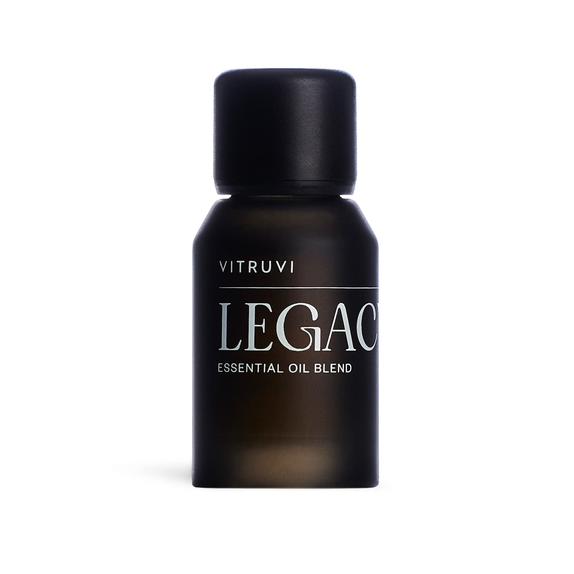 Vitruvi Legacy Woodsy rose bottle showing rose aroma for a calming diffuser moment.