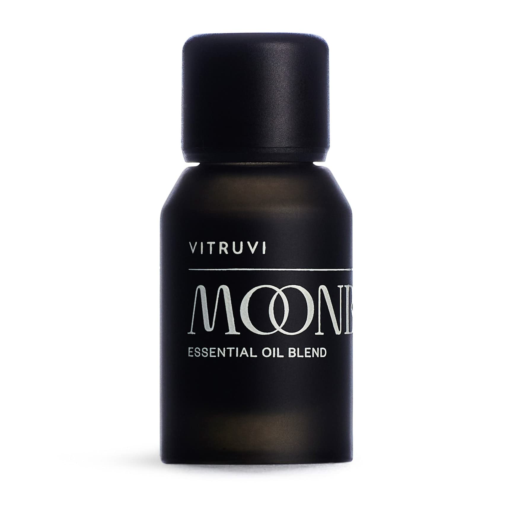 Vitruvi Moonbeam bottle closeup, floral blend for a calming aroma.