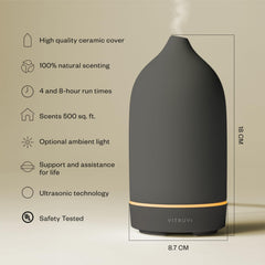 Vitruvi Stone Ceramic Diffuser bedside setup for soothing aroma.