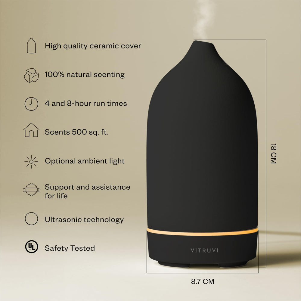 Vitruvi Stone Diffuser ambient LED glow enhances mood