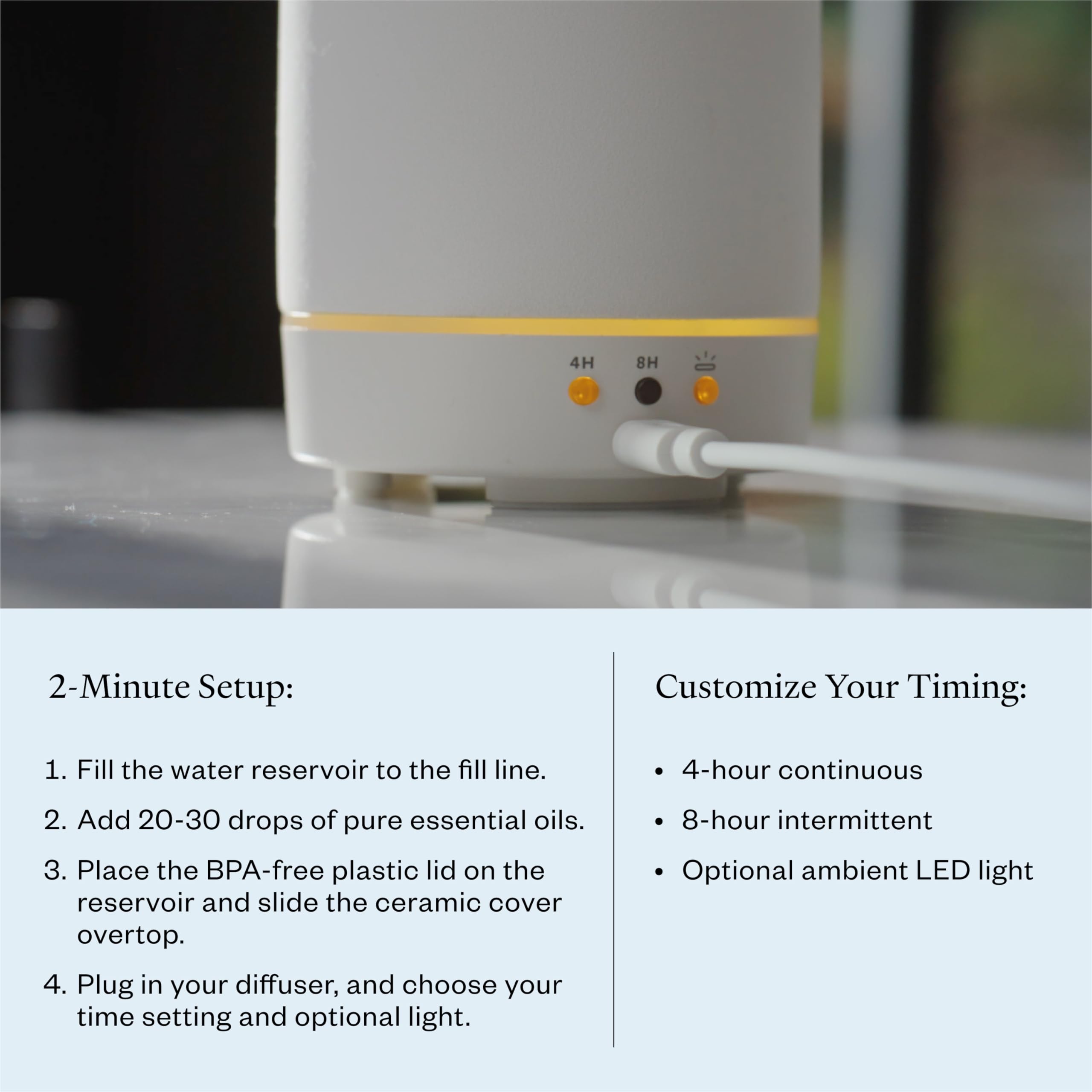 Vitruvi Stone Diffuser covers spaces up to 500 square feet