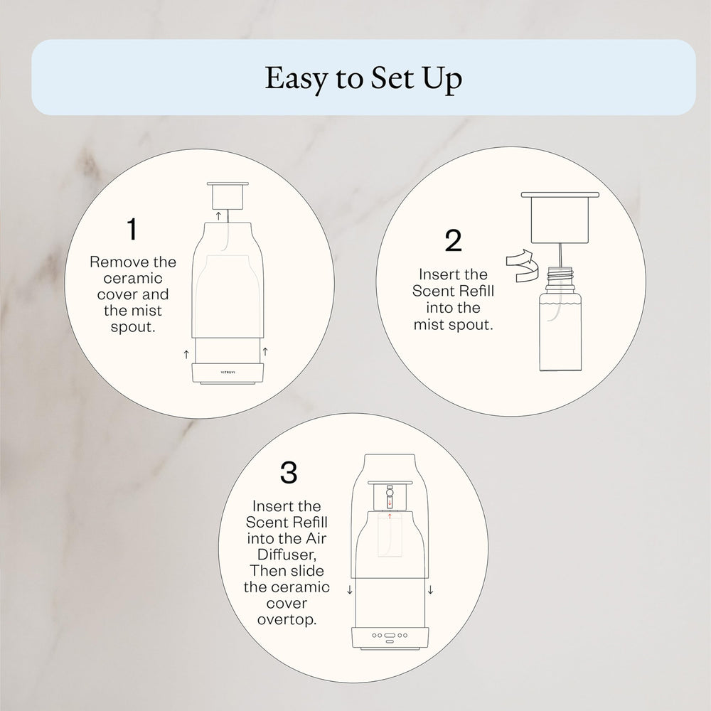 Vitruvi vanilla fragrance diffuser image illustrating a welcoming aroma