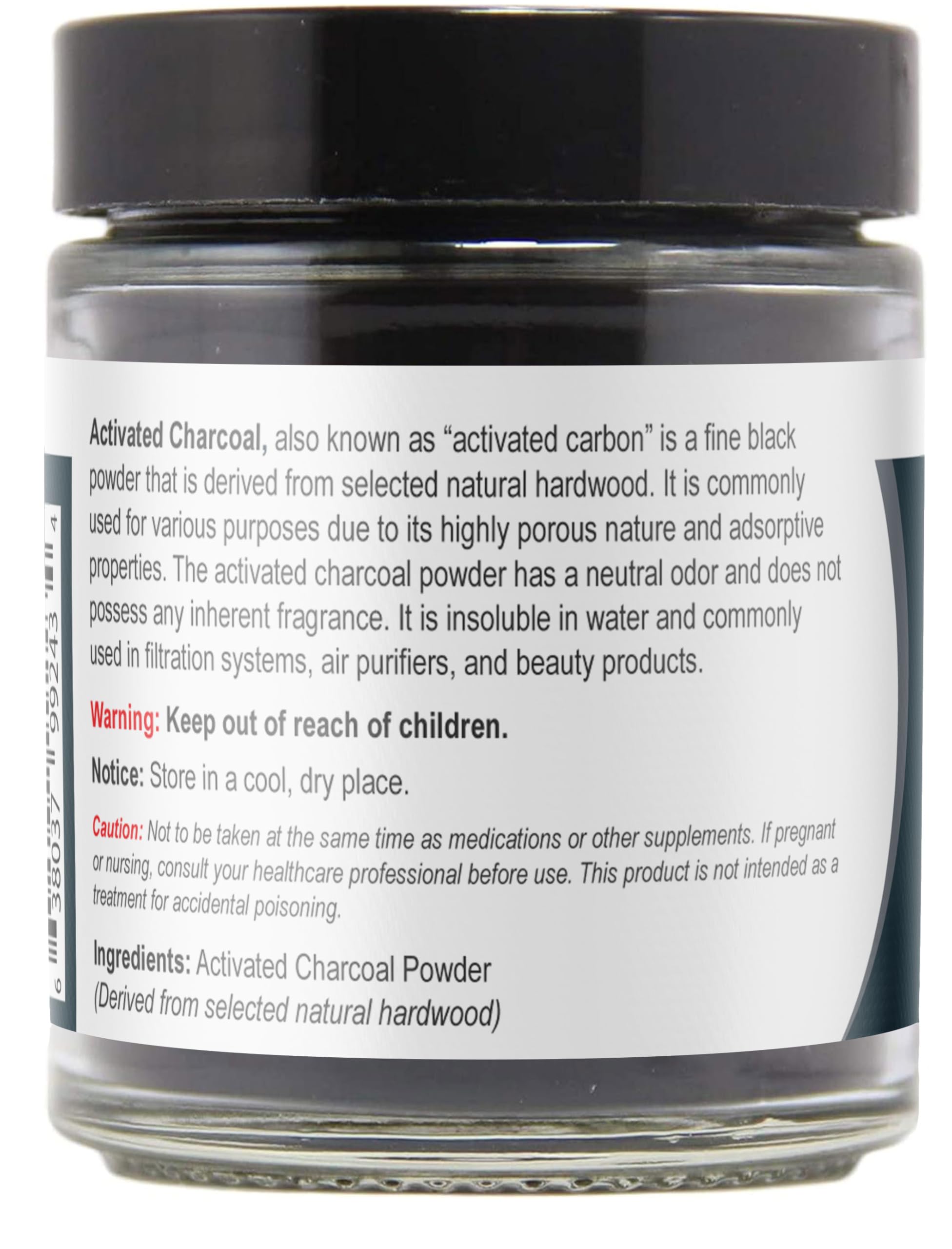 Viva Doria activated charcoal powder close-up shows fine texture for mixing