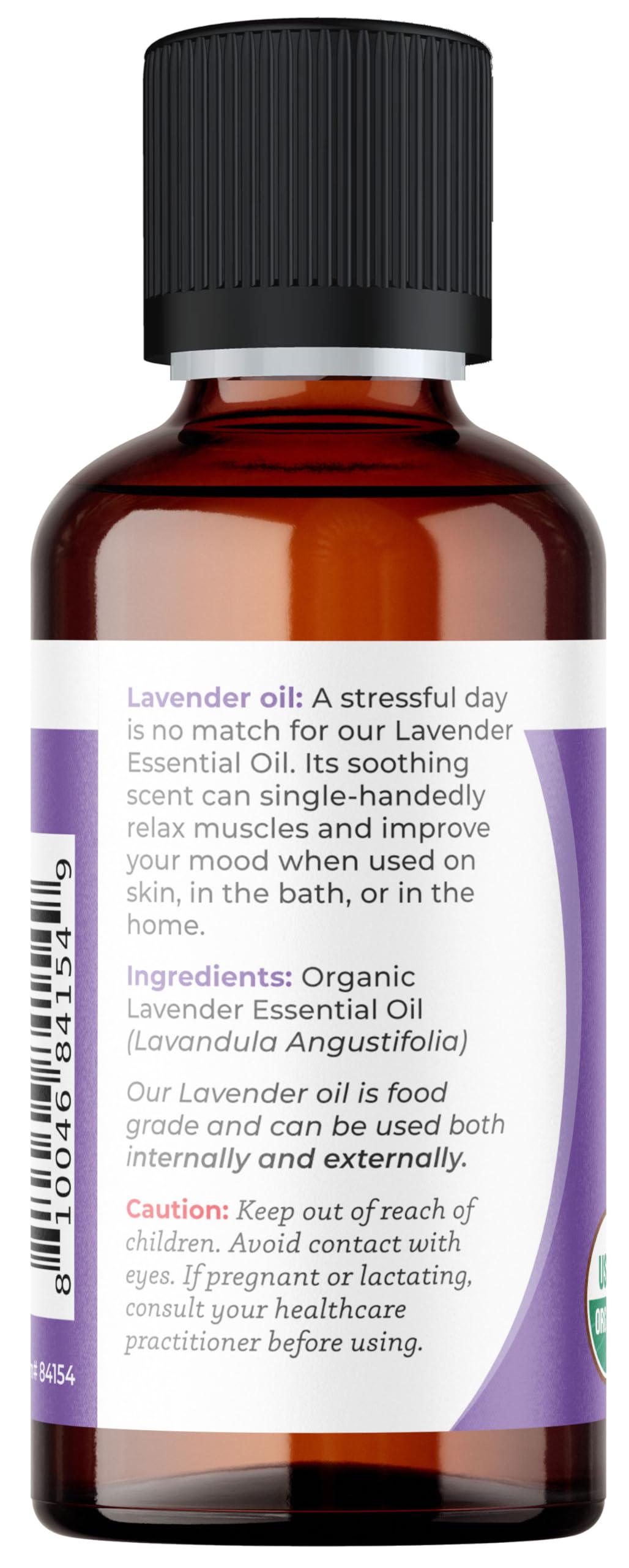 Viva Doria lavender oil label with USDA Organic certification.