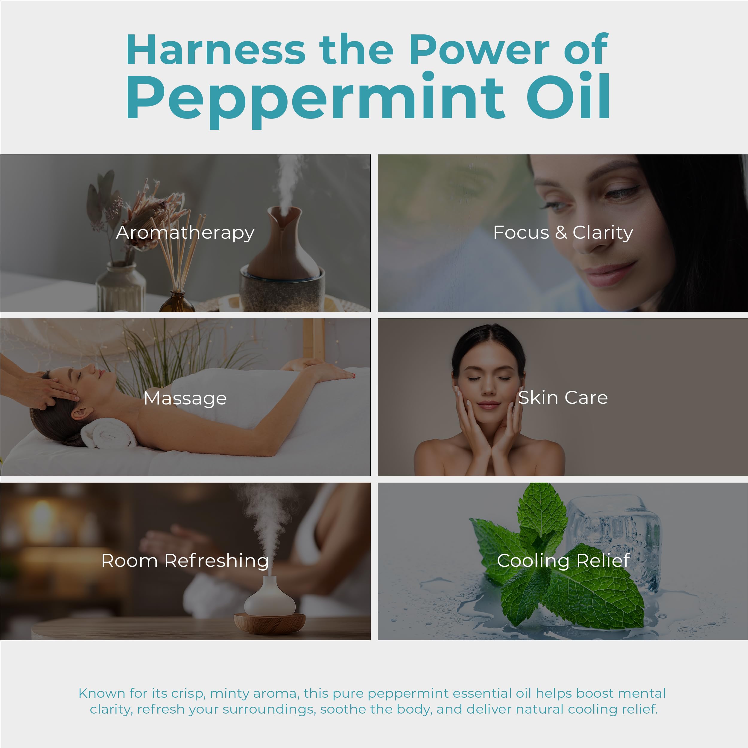 Viva Doria Peppermint Oil glass bottle with secure cap preserves potency