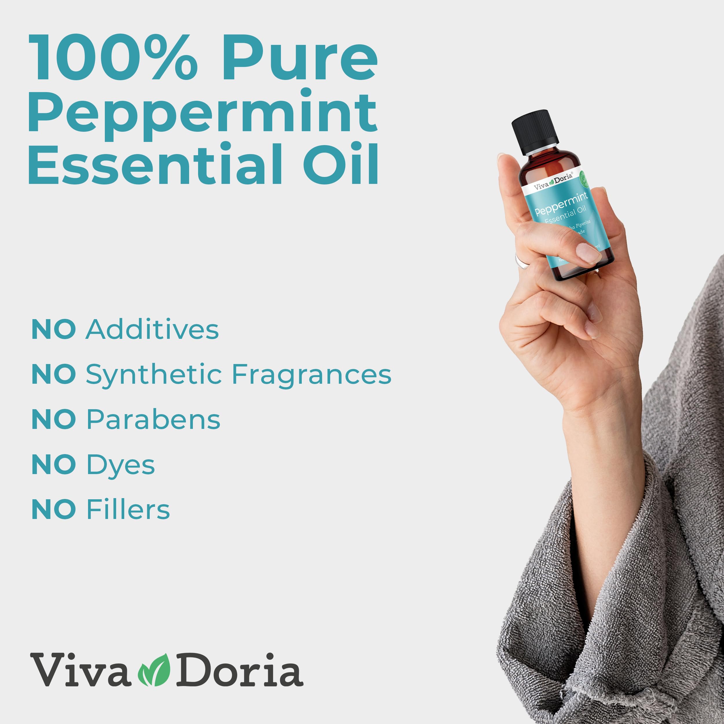Steam-distilled Viva Doria Peppermint Oil delivers pristine aroma for diffusers and cooking