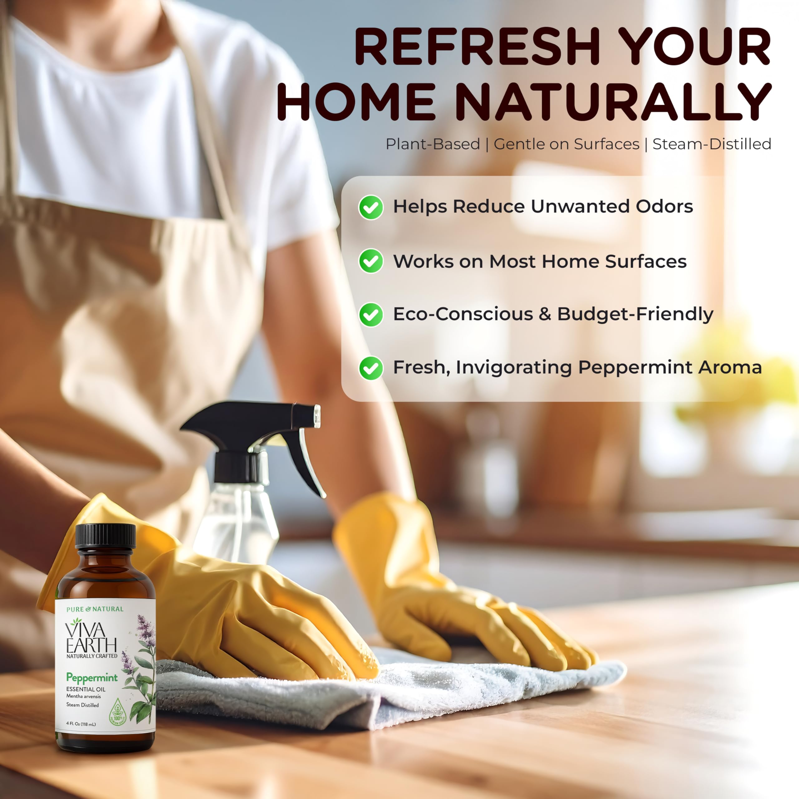 Viva Earth Peppermint Oil aroma enriching home fragrance rituals.