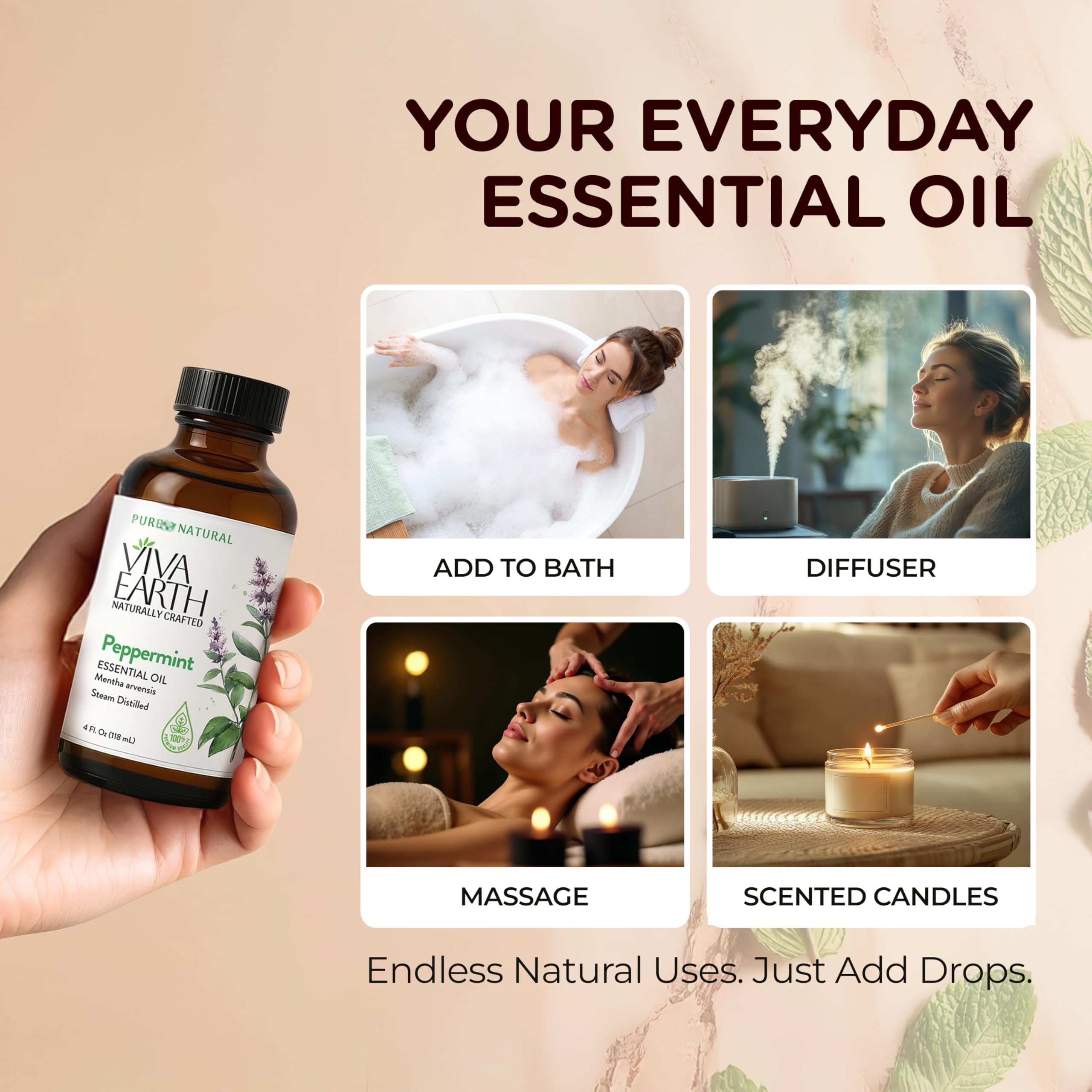Viva Earth Peppermint Oil used in soap and candle making aroma.