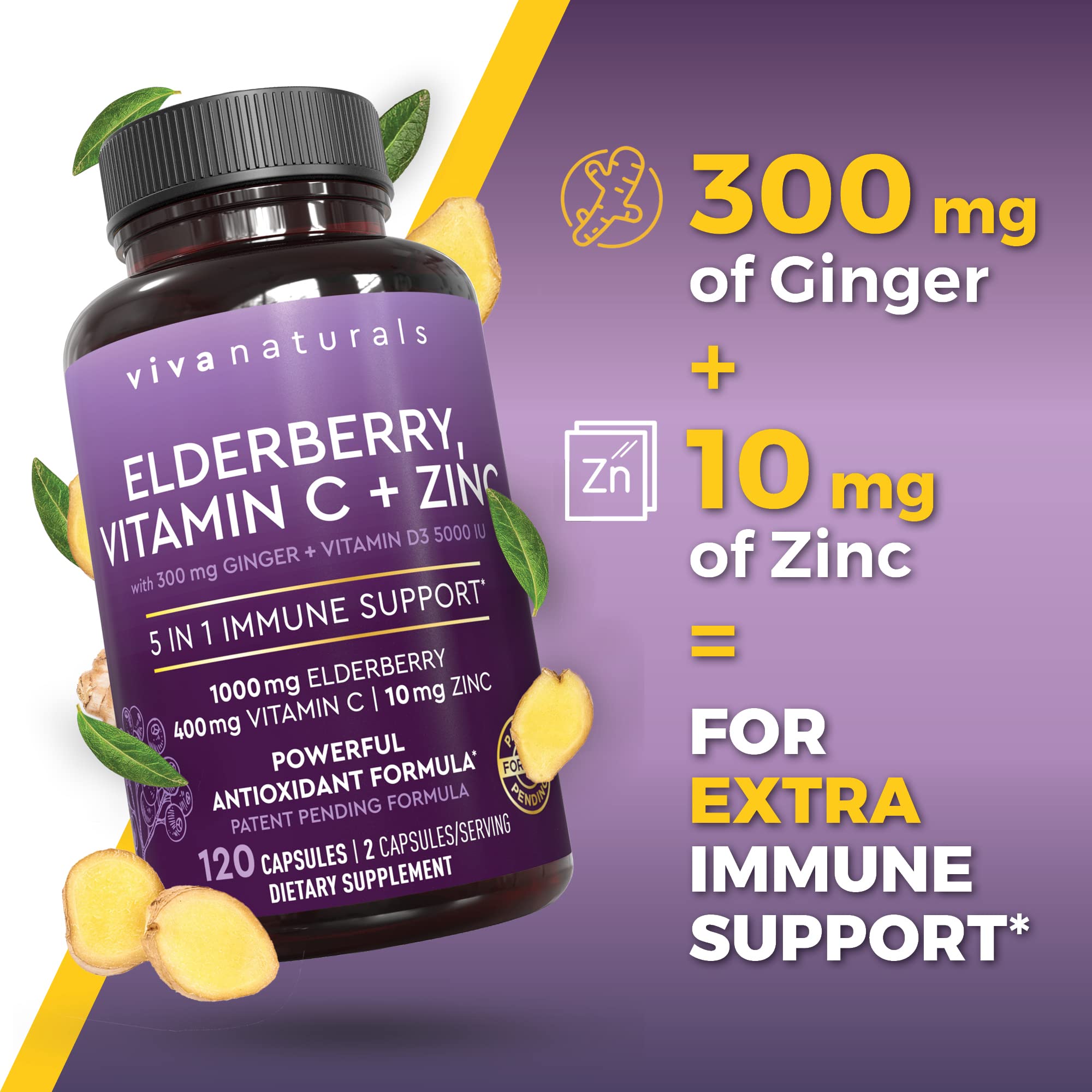 Viva Naturals 400 mg vitamin C per serving, essential daily support.
