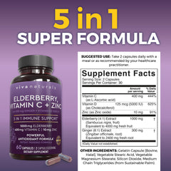 Viva Naturals Elderberry capsules – easy, convenient daily dose