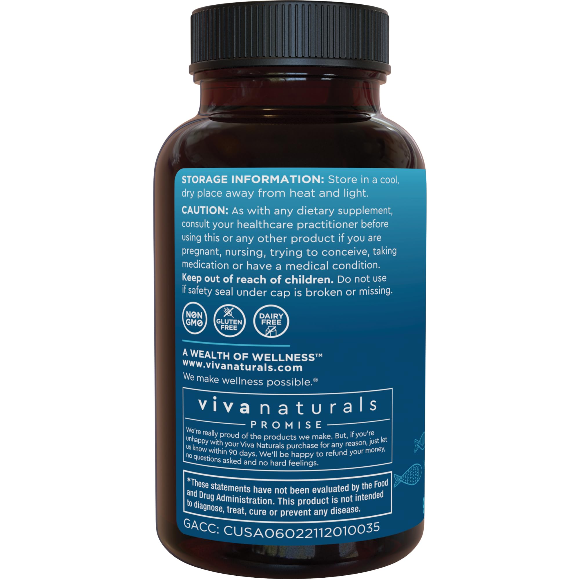 Viva Naturals per-serving breakdown of EPA, DHA, and DPA for transparency.